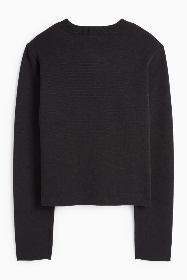 Dámské - Pletený kardigan - černá