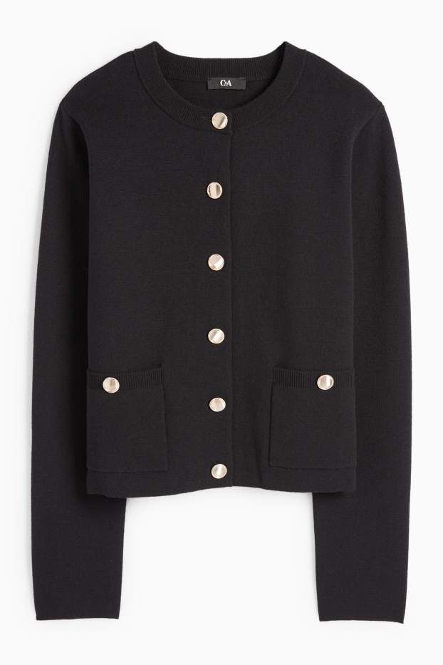 Dámské - Pletený kardigan - černá