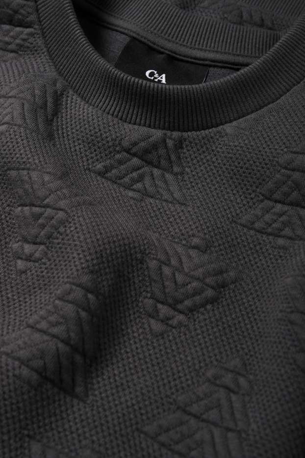 Men - Christmas sweatshirt - textured - dark gray