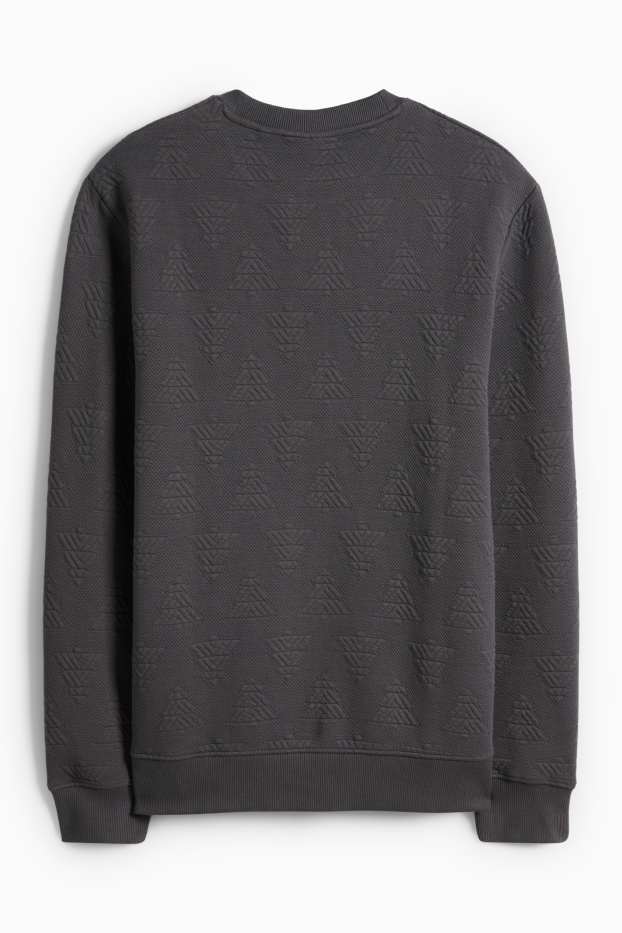 Men - Christmas sweatshirt - textured - dark gray
