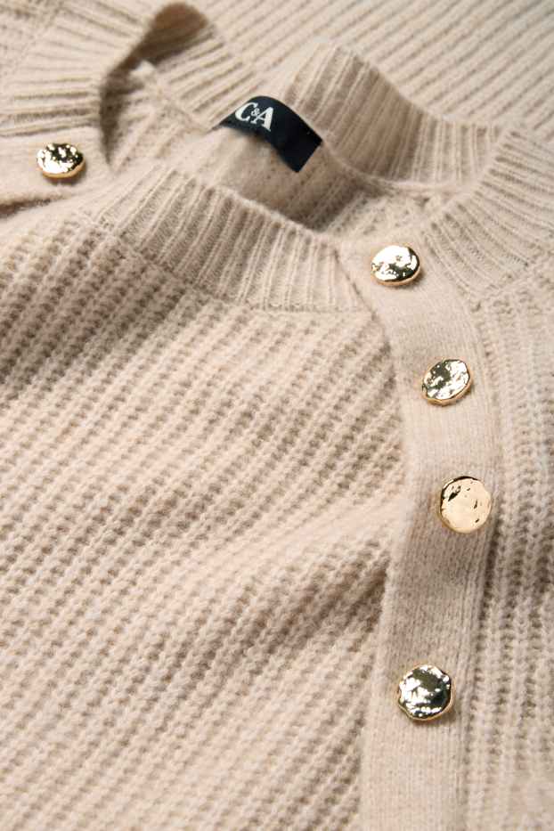 Donna - Maglione - a coste - beige chiaro