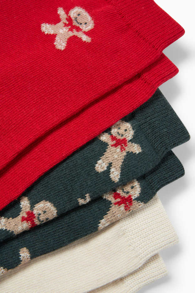 Women - Multipack of 3 - Christmas socks with motif - dark blue