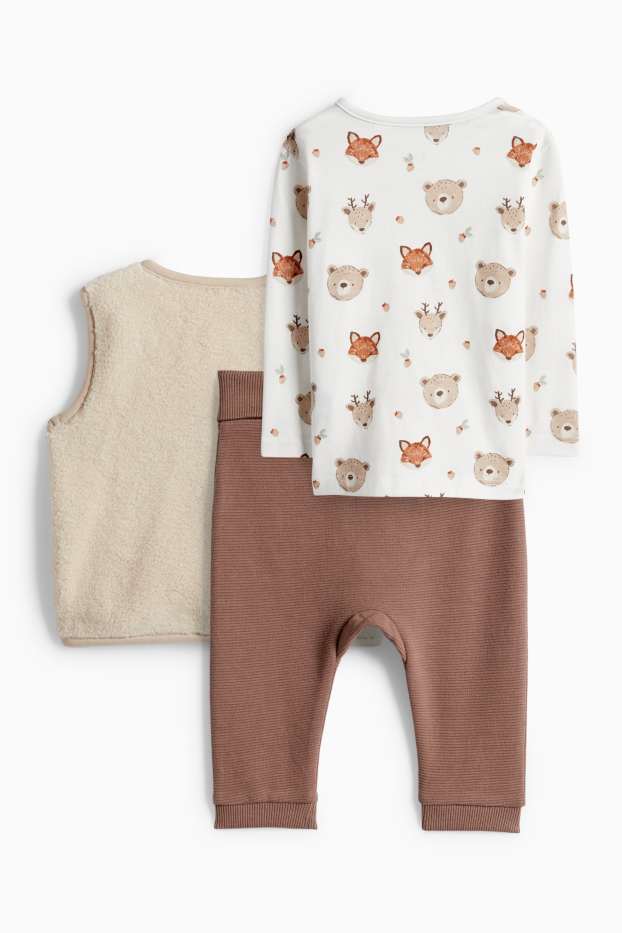 Baby Buben - Wildtiere - Baby-Outfit - 3 teilig - braun