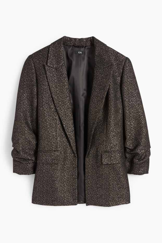Dámské - Business blejzr - regular fit - s leopardím vzorem - černá