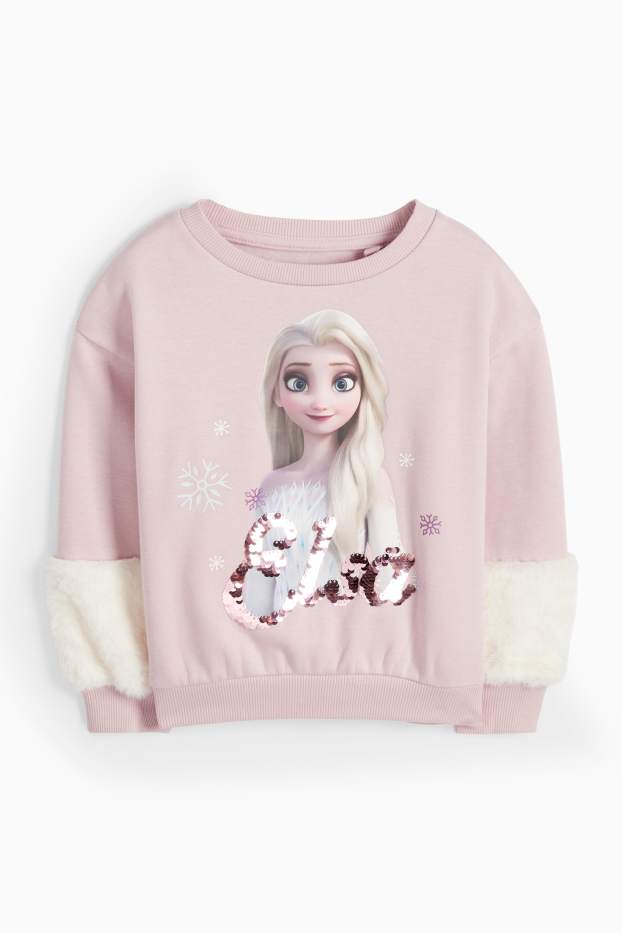Enfants filles - La Reine des Neiges - sweat - rose