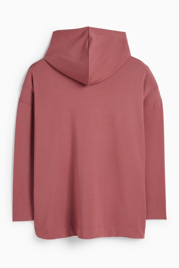 Damen - Basic-Hoodie - dunkelrosa