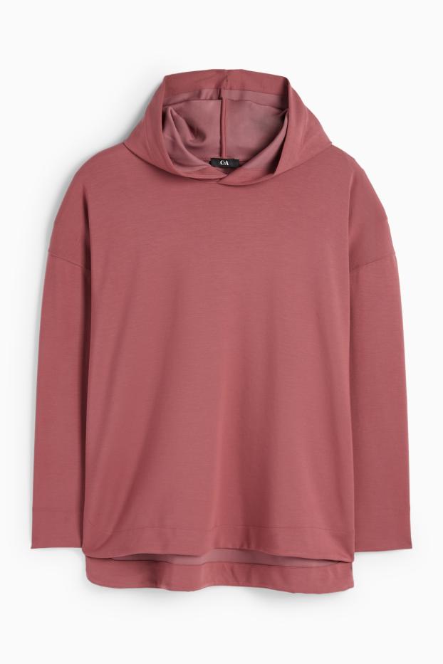 Damen - Basic-Hoodie - dunkelrosa
