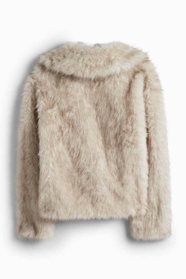 Femmes - Veste en imitation fourrure - beige clair