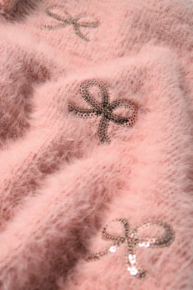 Enfants filles - Nœud - pull - rose