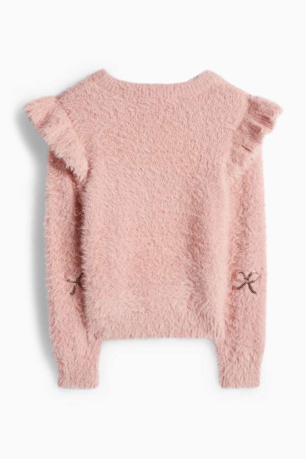 Enfants filles - Nœud - pull - rose