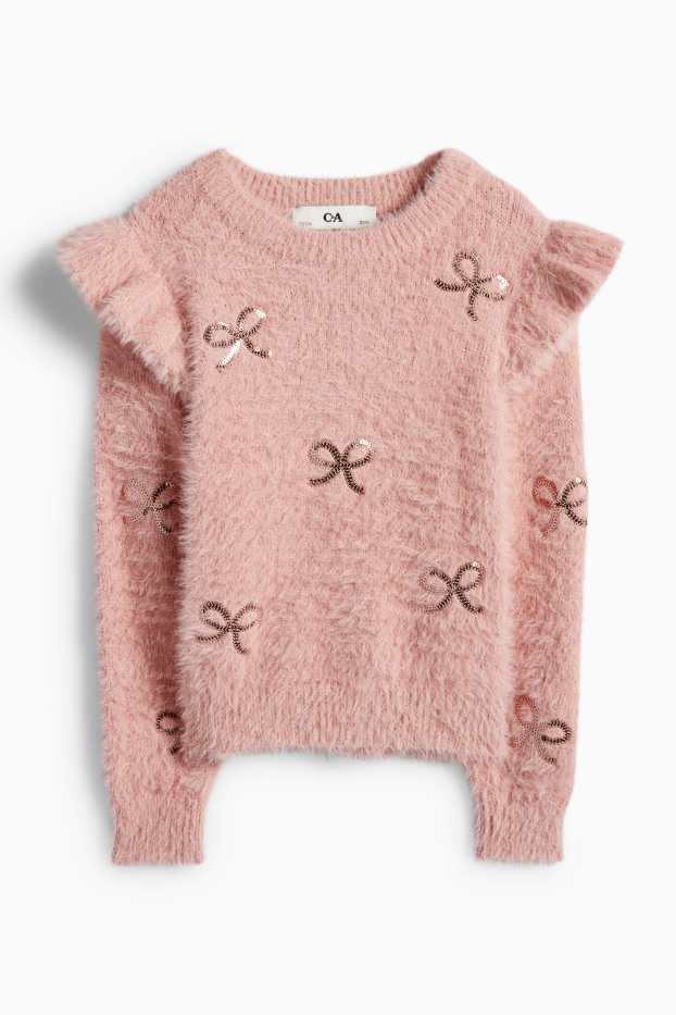 Enfants filles - Nœud - pull - rose