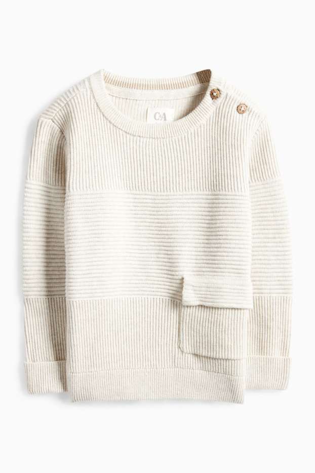 Baby Boys - Baby outfit - ribbed - 2 piece - cremewhite