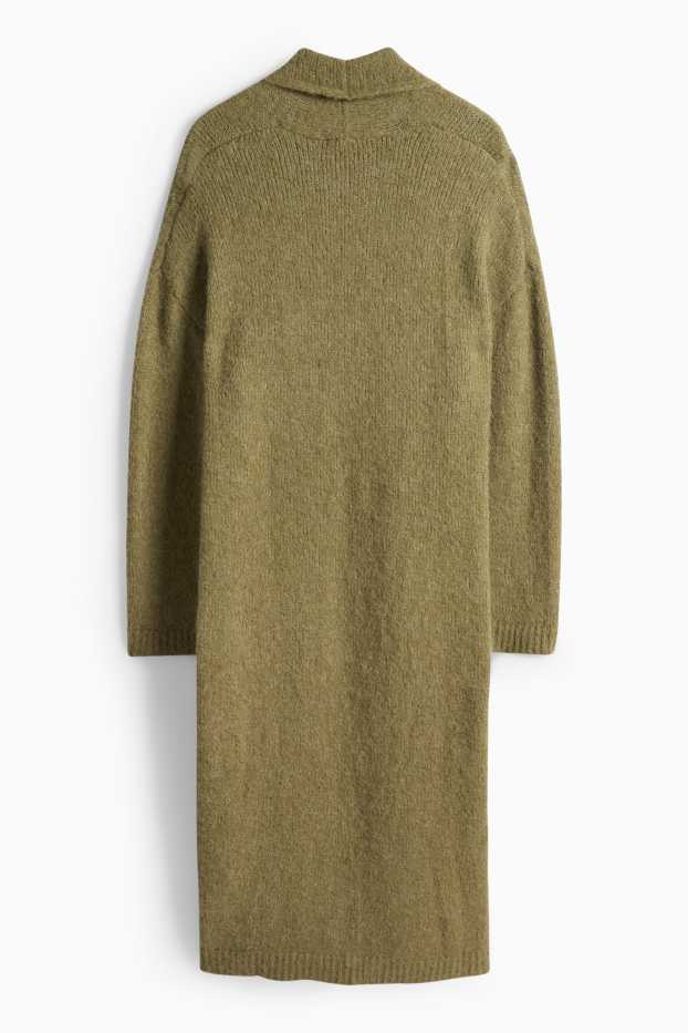 Damen - Lange Strickjacke - grün
