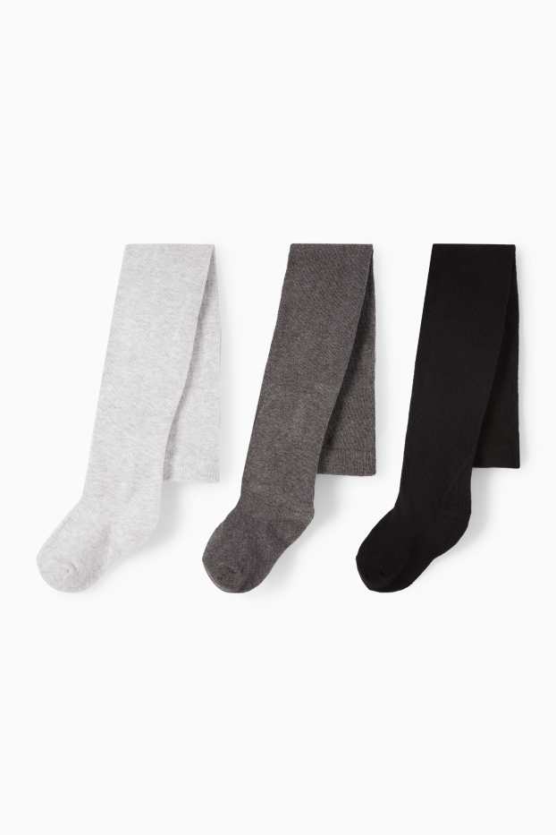 Bambini - Confezione da 3 - collant - grigio chiaro