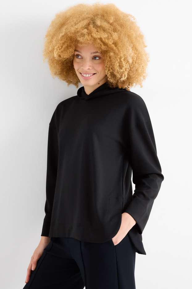 Damen - Basic-Hoodie - schwarz