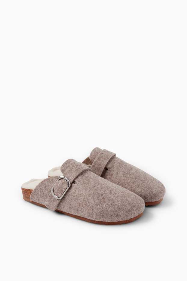 Damen - Hausschuhe - beige