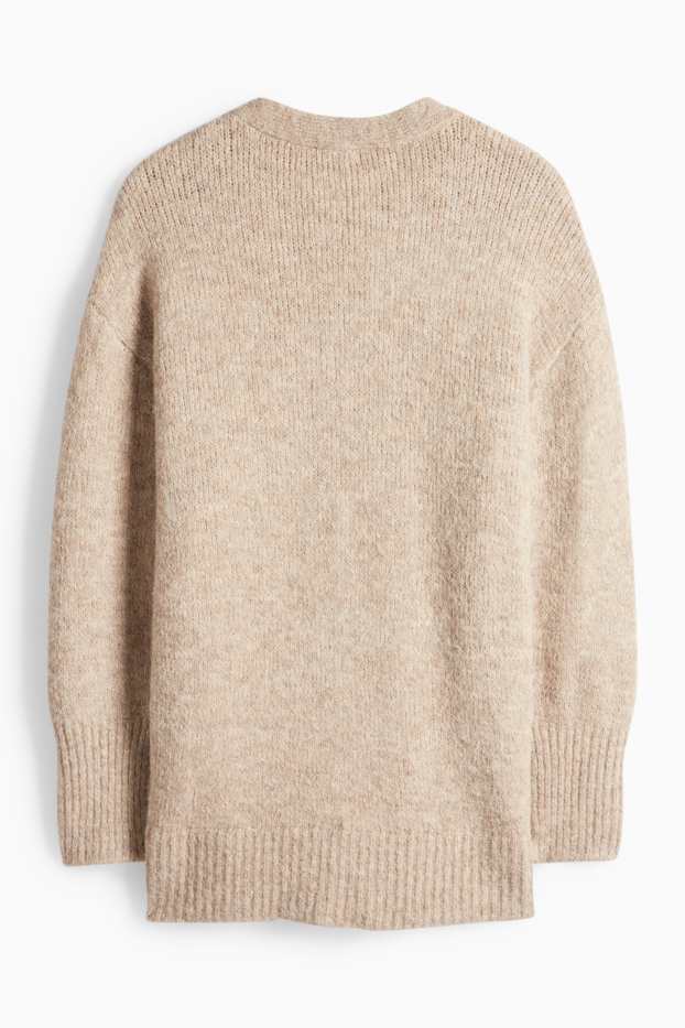 Damen - Strickjacke - beige