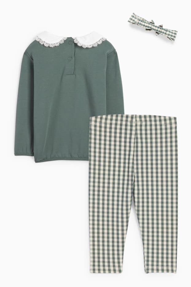 Miminka - dívky - Outfit pro miminka - 3dílný - tmavozelená
