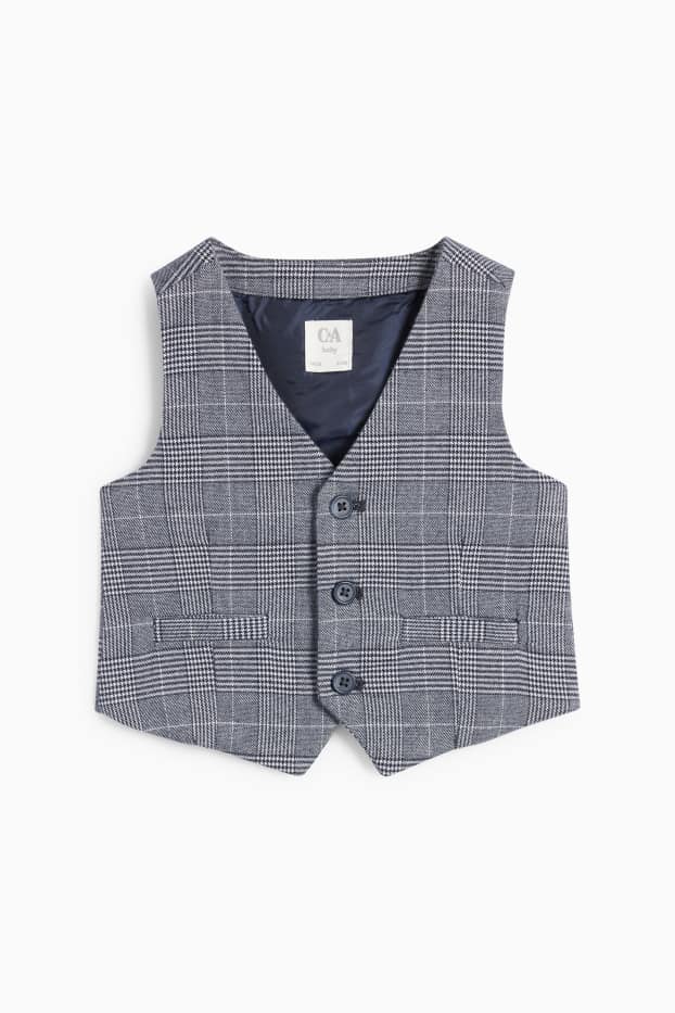 Bébés garçons - Tenue pour bébé de Noël - 3 pièces - à carreaux - bleu foncé / blanc