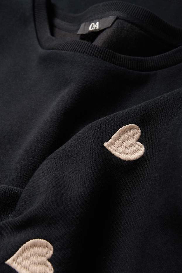 Damen - Sweatkleid - Straight Fit - schwarz