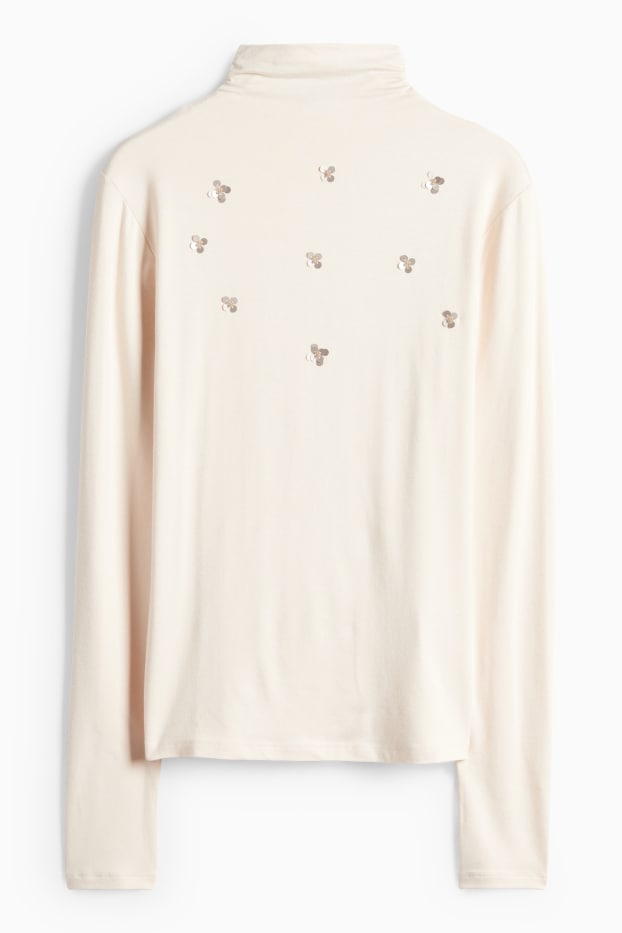 Women - Long sleeve top- regular fit - cremewhite