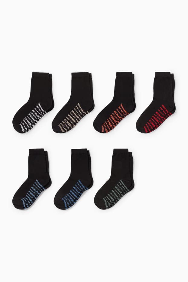 Enfants garçons - Lot de 7 paires - chaussettes - noir