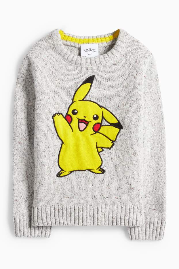 Nen - Pokémon - Pikachu - jersei - gris clar jaspiat