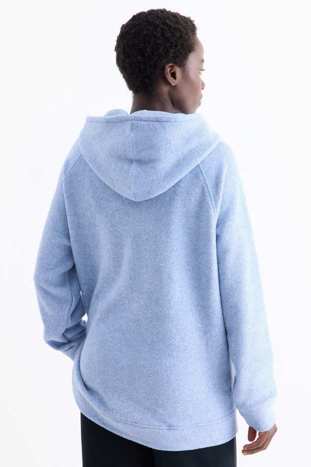 Women - Terry cloth hooded jumper - light blue