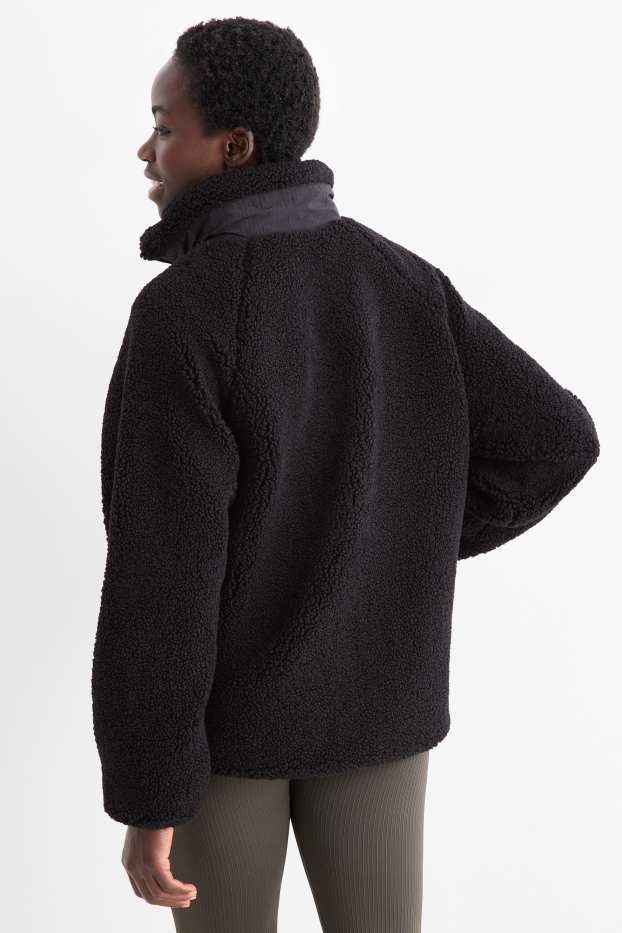 Damen - Funktions-Teddy-Jacke - gefüttert - schwarz