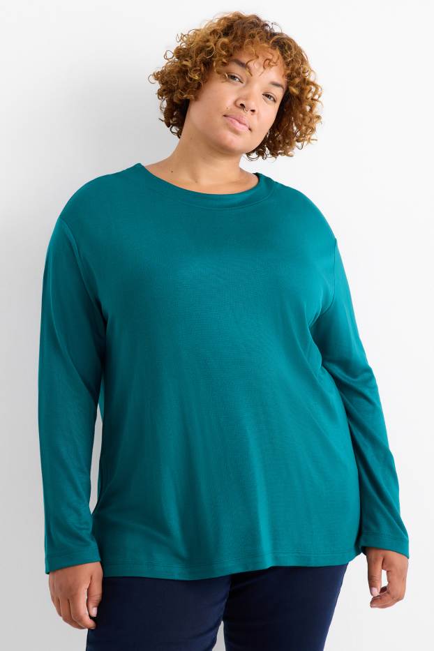Femmes - Haut à manches longues - relaxed fit - vert