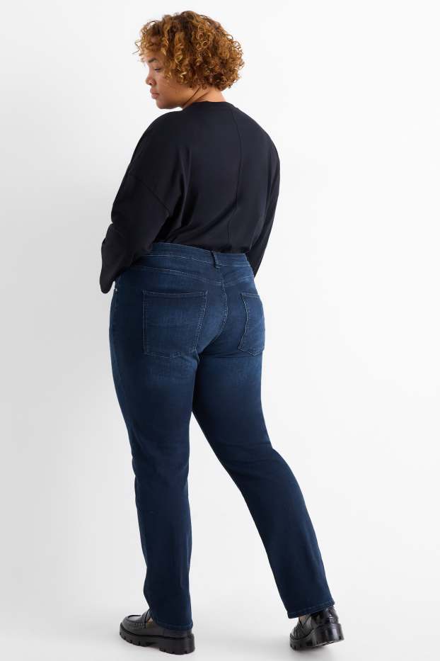 Femmes - Jean coupe droite - mid waist - LYCRA® - jean bleu foncé