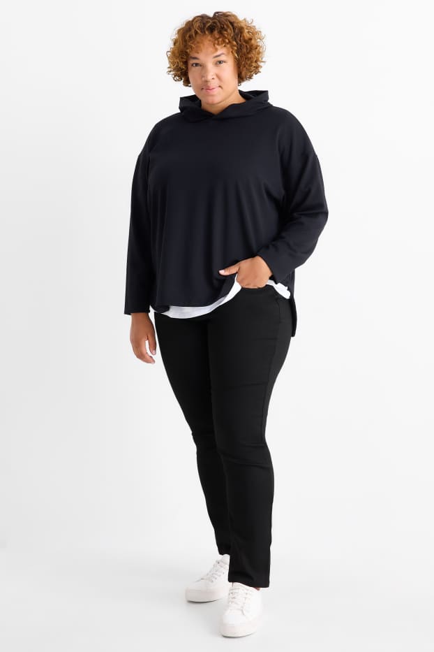 Dames - Pantalon - high waist - slim fit - zwart