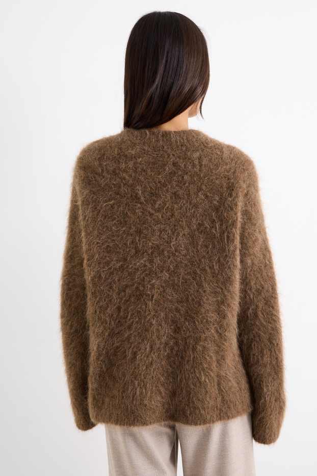 Women - Jumper - alpaca blend - brown