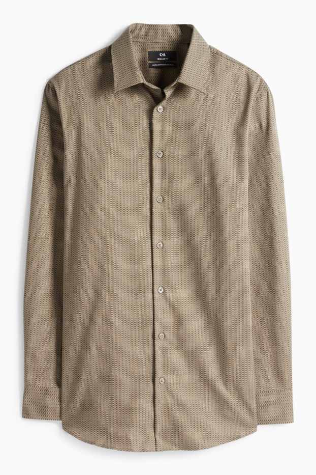 Hommes - Chemise de bureau - regular fit - col kent - sans repassage - à motif - vert