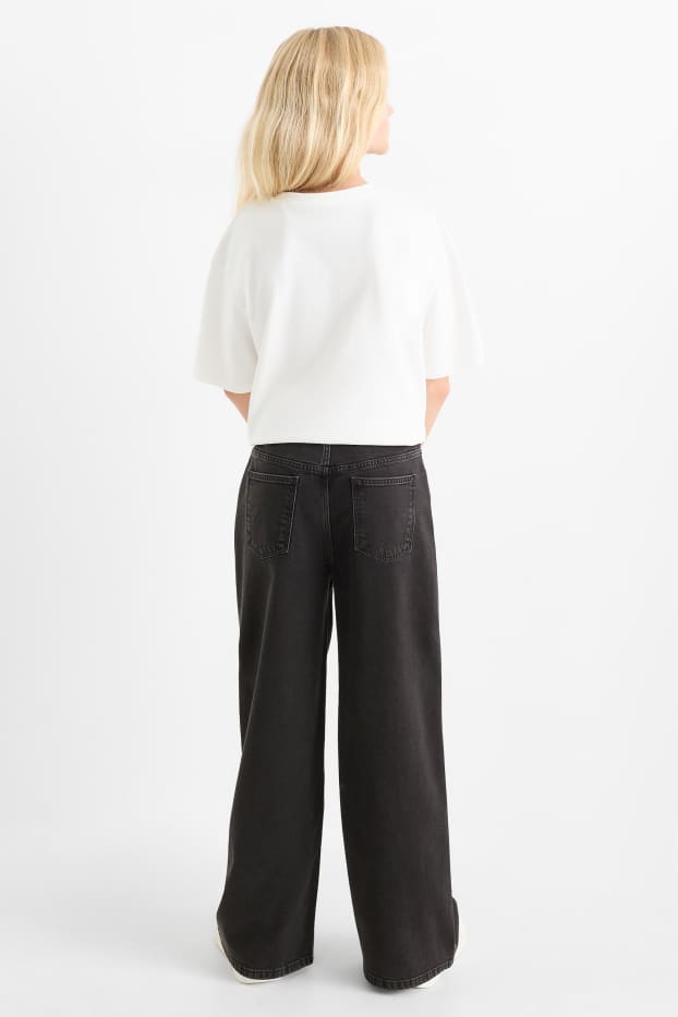 Copii - Fete - Wide leg jeans - denim-gri închis