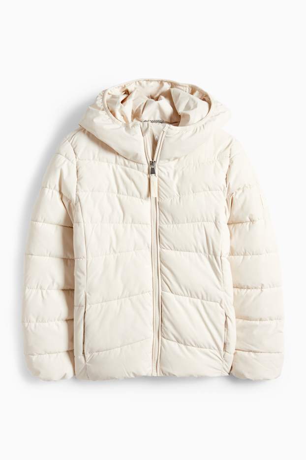 Enfants filles - Doudoune à capuche - finition déperlante - blanc crème