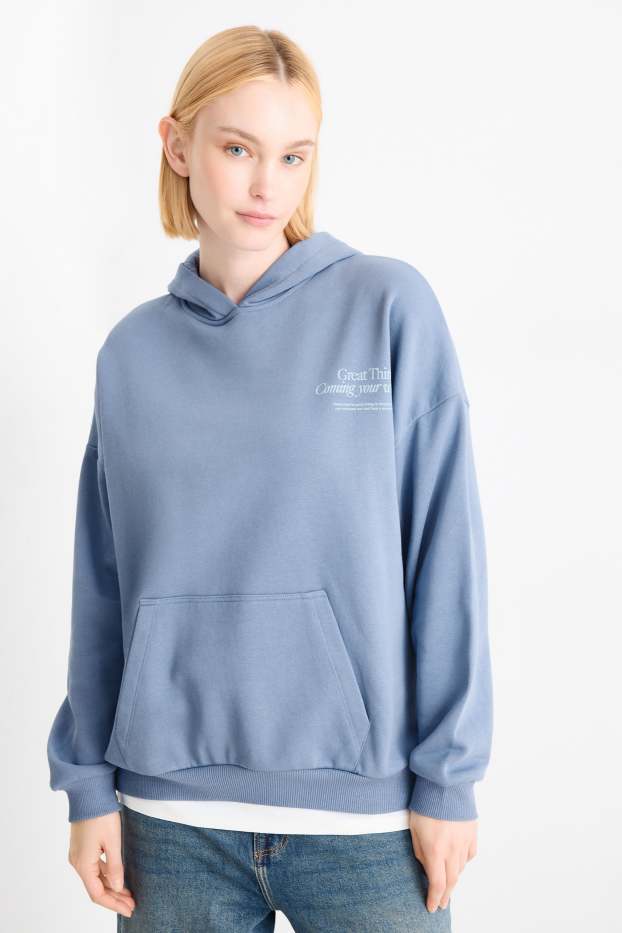 Femmes - Sweat à capuche - bleu clair