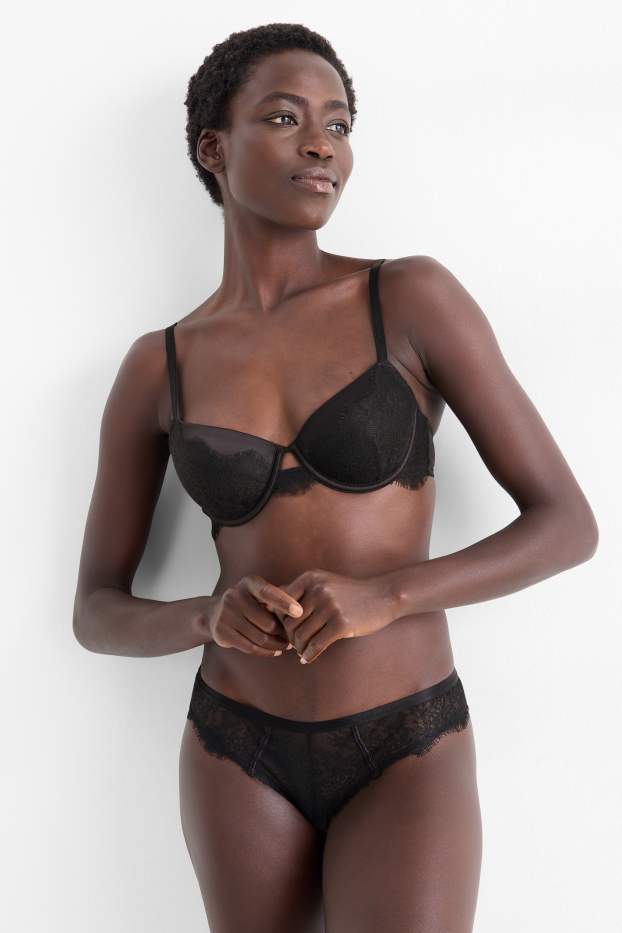 Women - Underwire bra - DEMI - padded - black