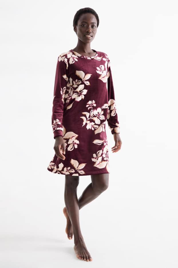 Femmes - Chemise de nuit - à fleurs - violet
