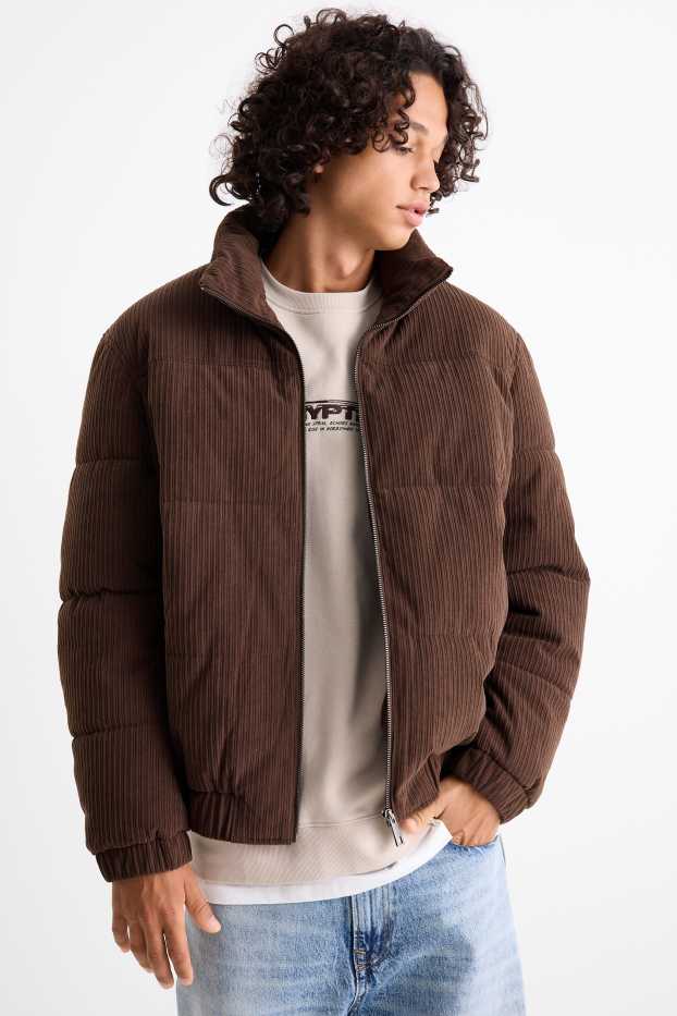 Men - Corduroy quilted jacket - brown