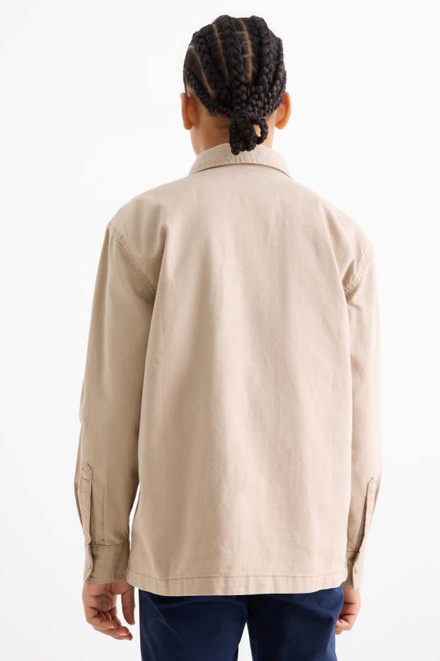Children Boys - Denim shirt - beige