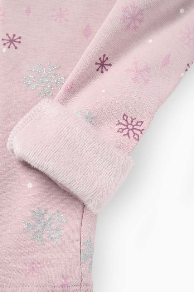 Enfants filles - La Reine des Neiges - leggings chauds - rose