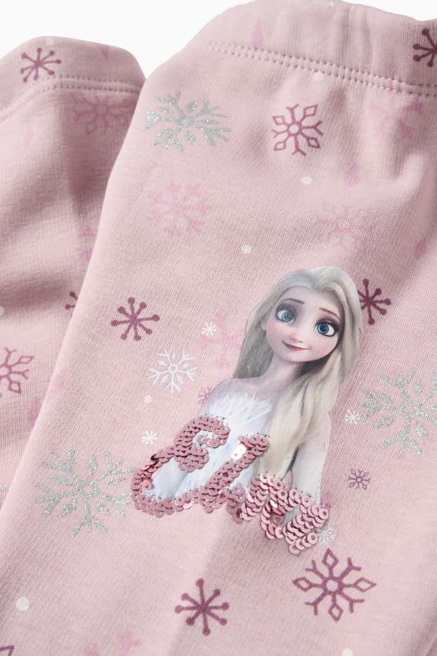 Enfants filles - La Reine des Neiges - leggings chauds - rose