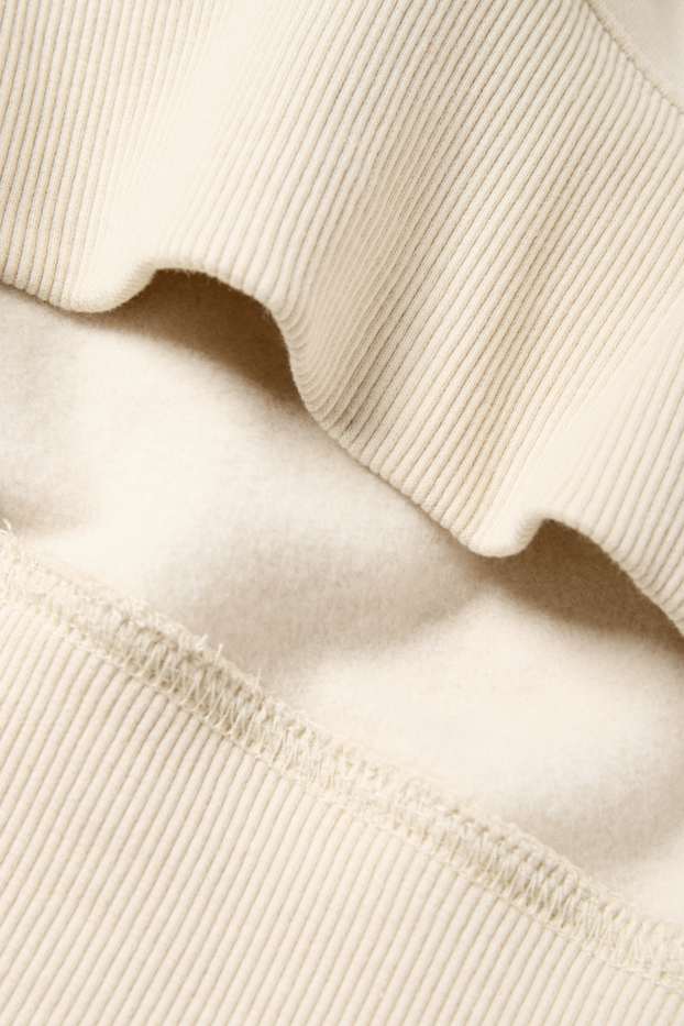 Femmes - Sweat orné de pierres de strass - beige