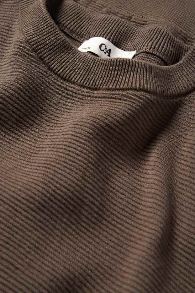 Děti - chlapci - Svetr - žebrovaný - tmavohnědá