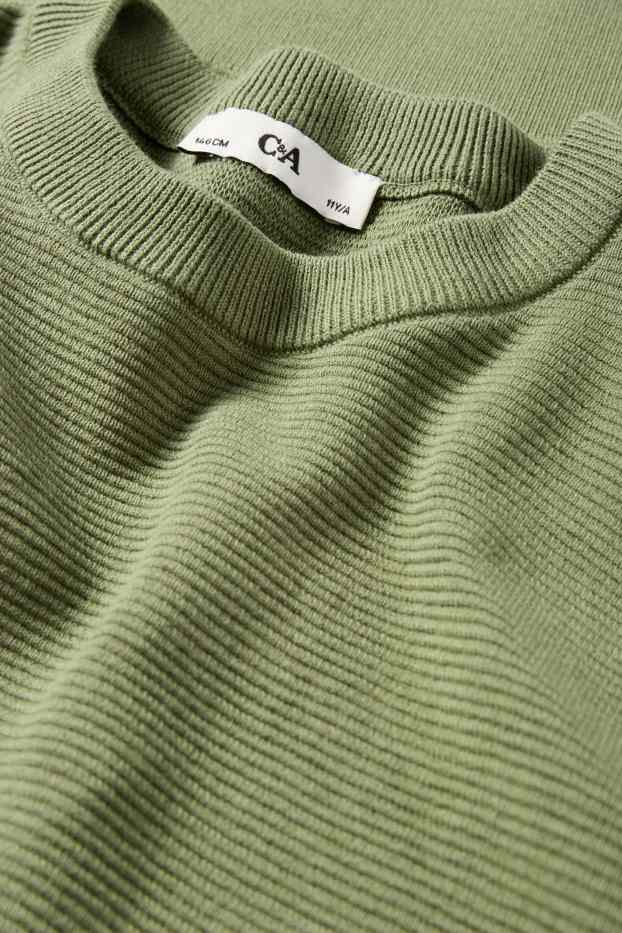 Děti - chlapci - Svetr - žebrovaný - zelená