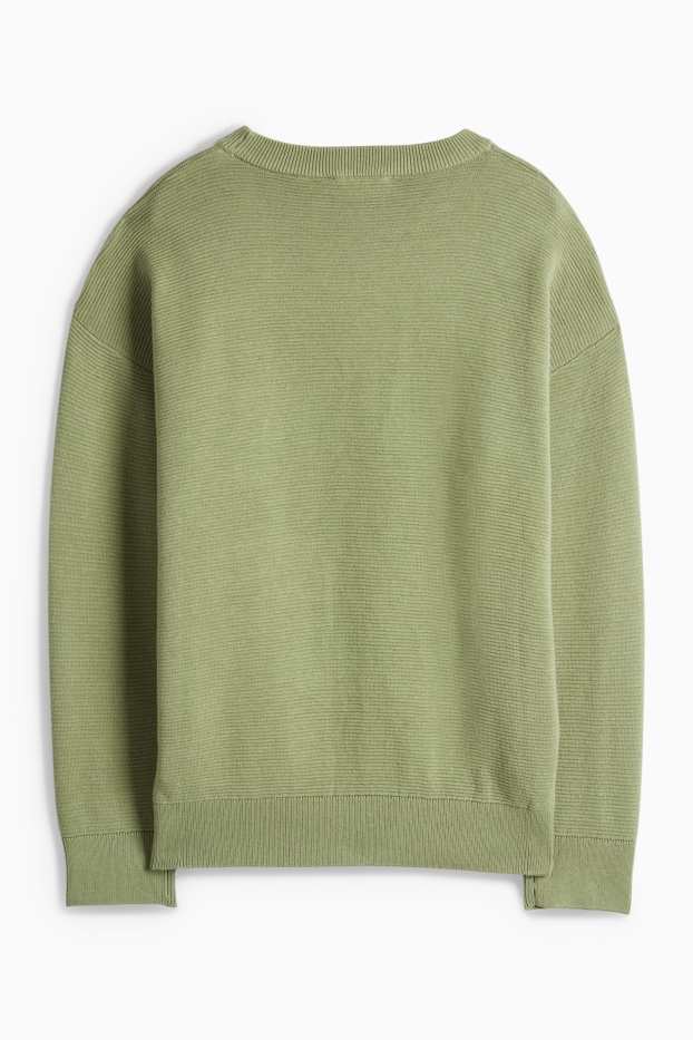 Děti - chlapci - Svetr - žebrovaný - zelená