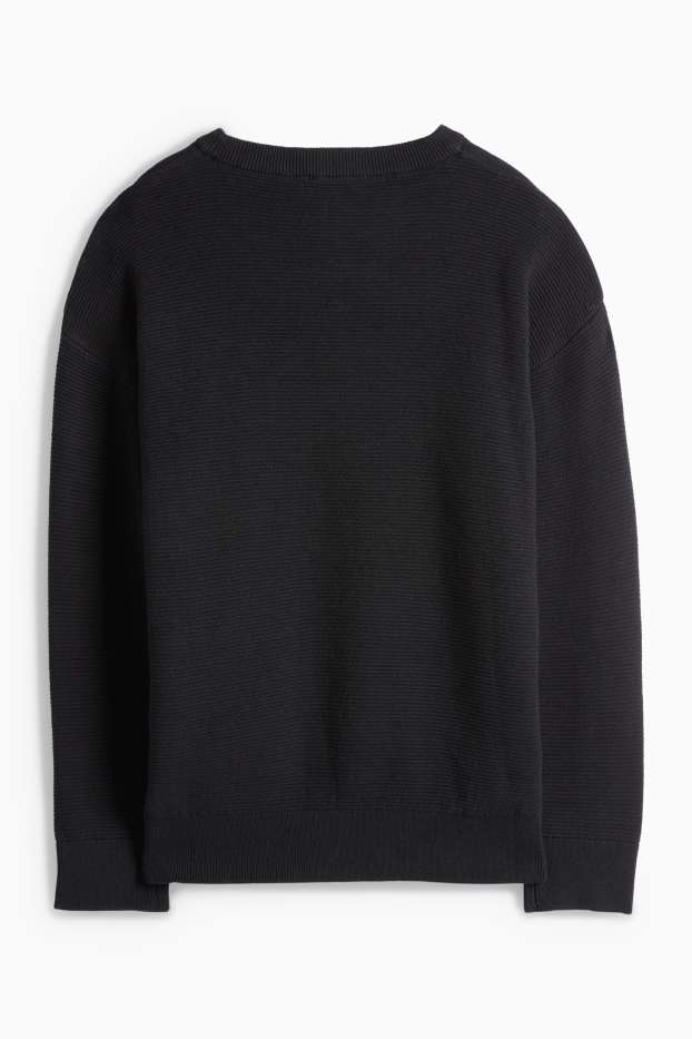 Děti - chlapci - Svetr - žebrovaný - černá
