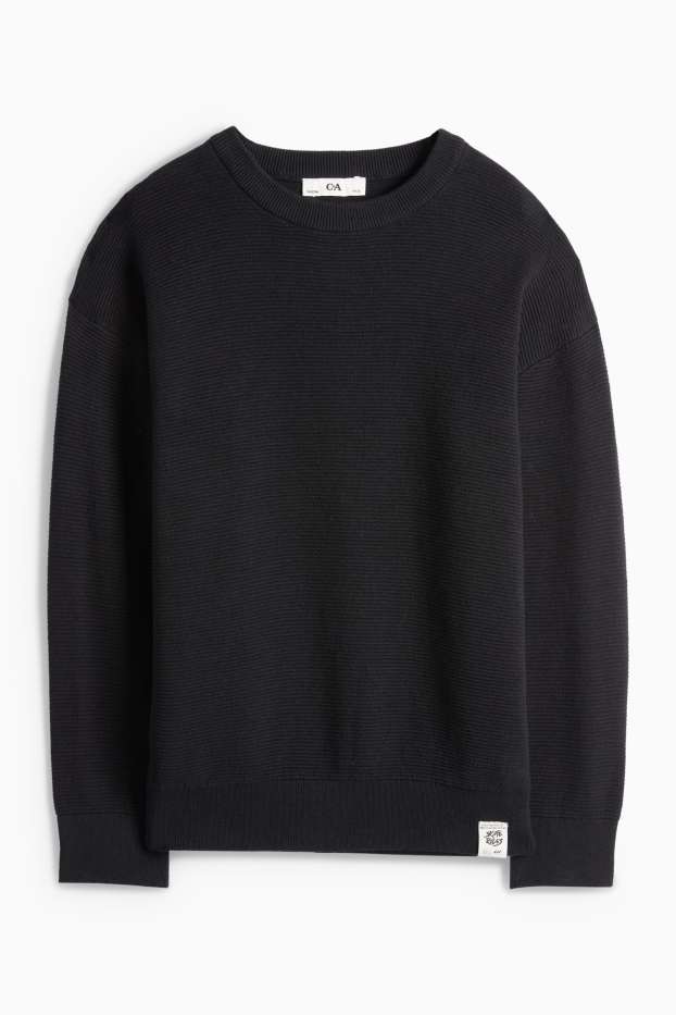 Děti - chlapci - Svetr - žebrovaný - černá