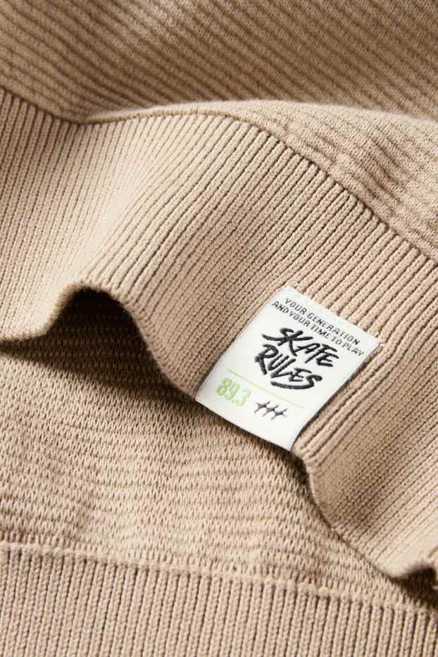 Děti - chlapci - Svetr - žebrovaný - taupe